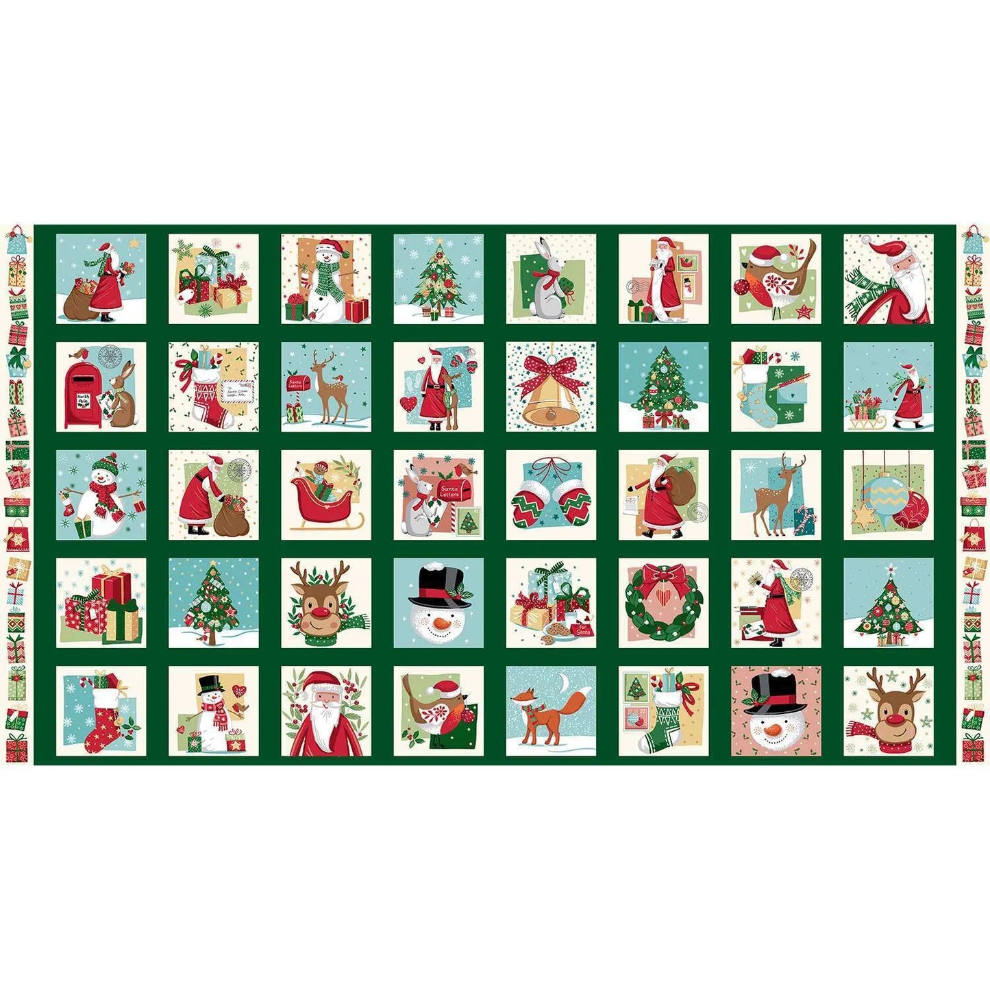 Christmas Wishes Squares Panel from Makower