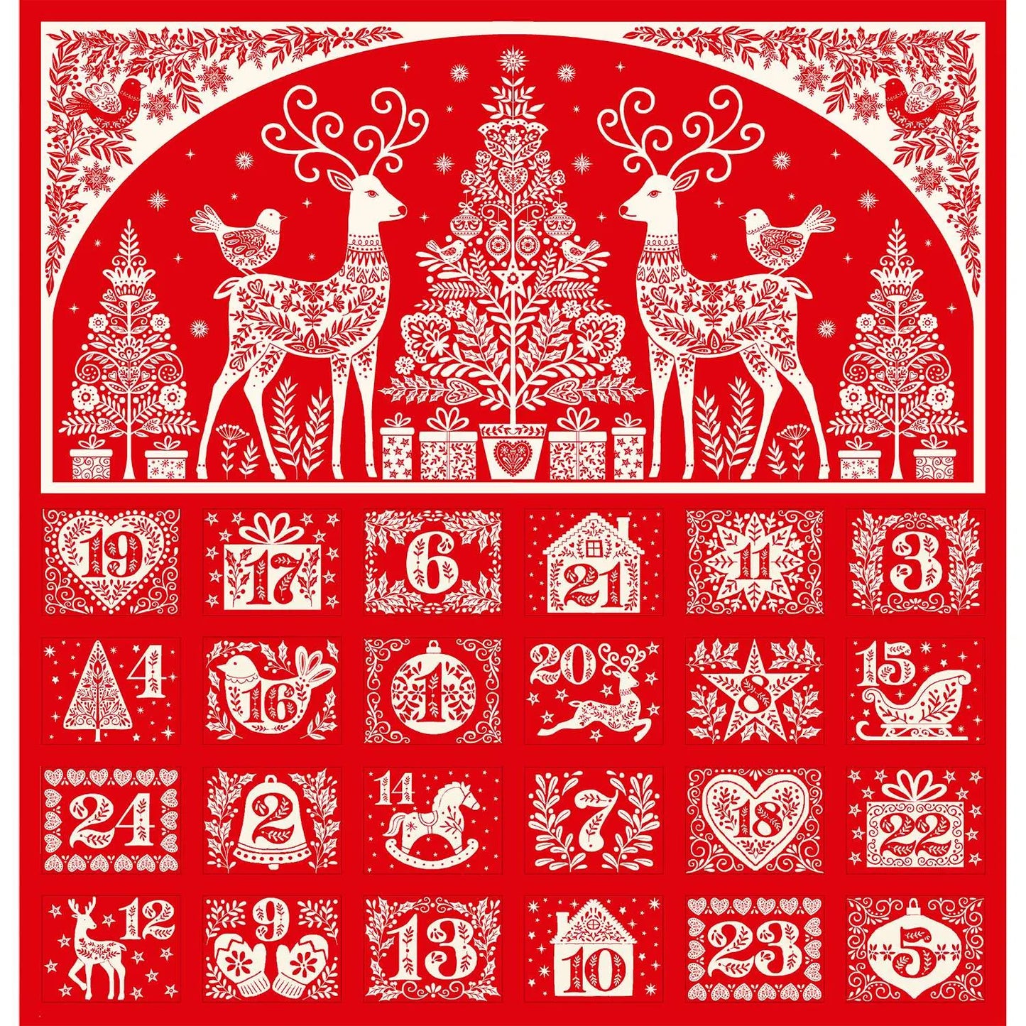 Scandi Advent Calendar Panel by Makower - Fold up