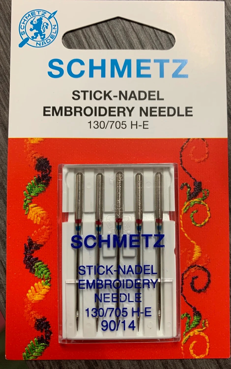 Schmetz Embroidery Machine Needles - 90/14