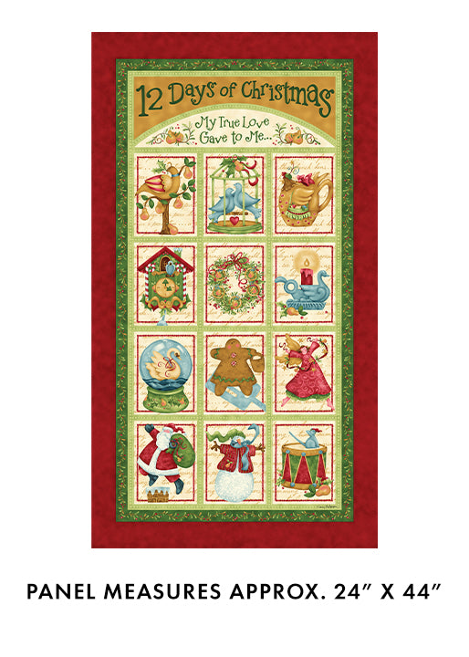 12 Days of Christmas by Nancy Halvorsen for Benartex - Panel