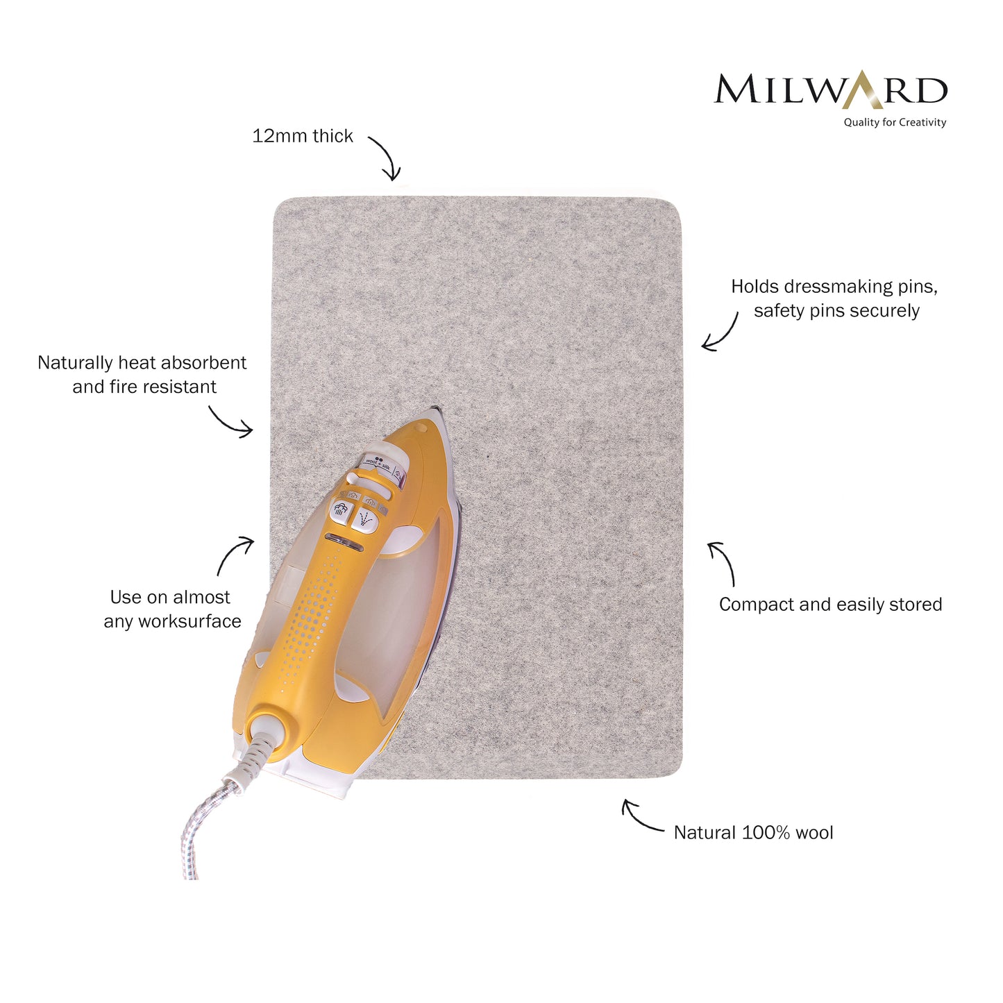 Milward Wool Pressing Mat 11.5 x 16.5 inc (29.7 x 42 cm)