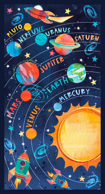 Panel - Blast Off by Blank Quilting Corp - Solar System Reduced NOW £6.00