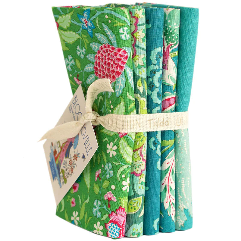Fat Quarter Bundle - Bloomsville by Tilda - Pine/Turquoise