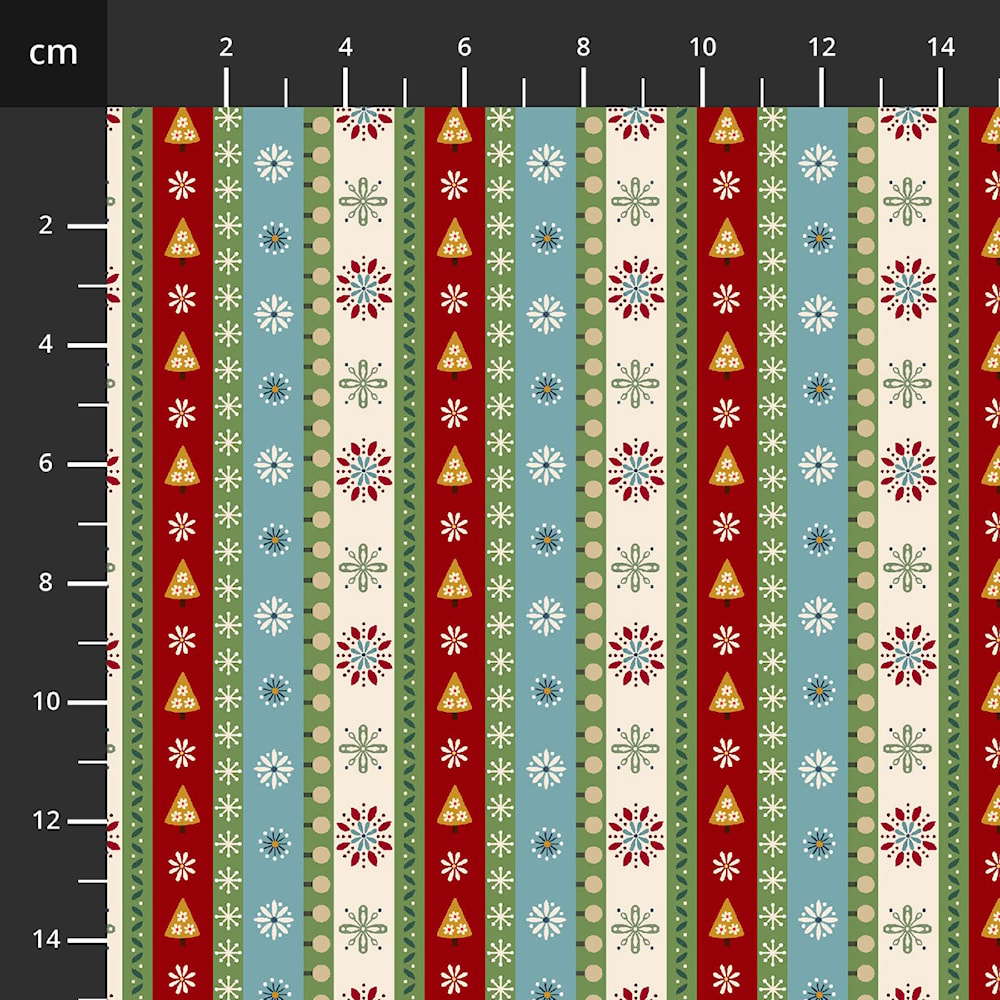 Nordic Holiday Village by Mary Jane Carey for Henry Glass - Holiday Stripe 3611-17