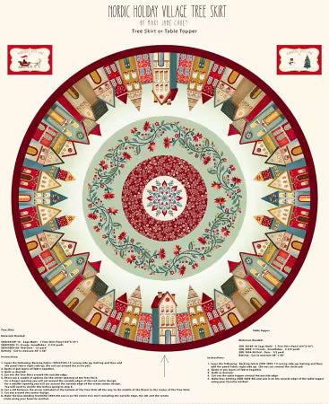 Nordic Holiday Village Tree Skirt / Table Topper by Mary Jane Carey for Henry Glass