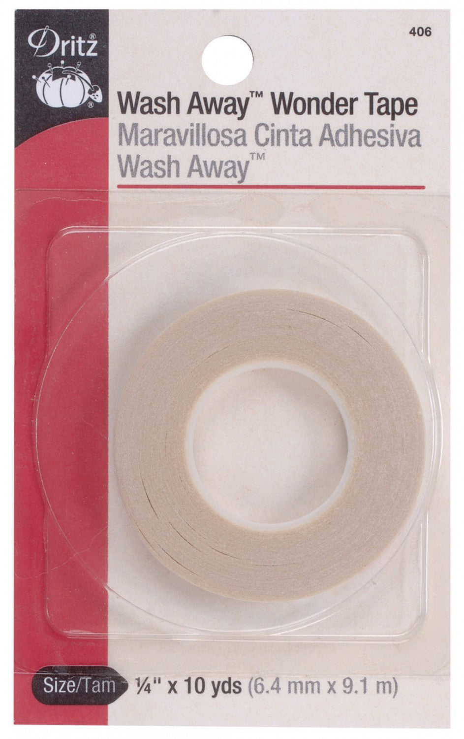 Wash Away Wonder Tape by Dritz- 1/4" x 10yds (6.4mm x 9.1m)