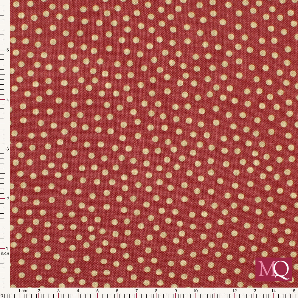 Rose Hannah Basic by Stof - White Dots on Red Remnant