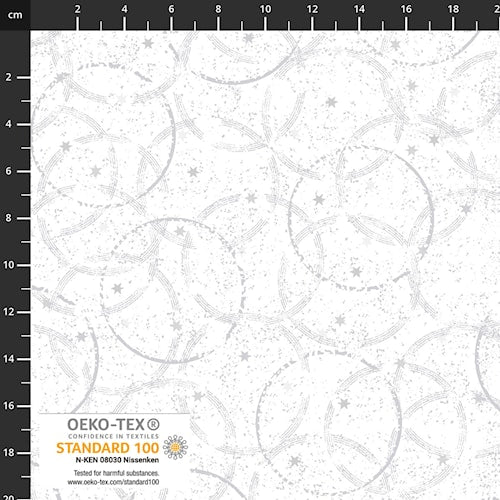 Snow Crystals White/Silver by Stof - 4593-101
