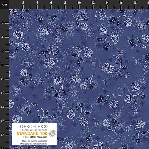 Snow Crystals Blue/Silver by Stof - 4593-604
