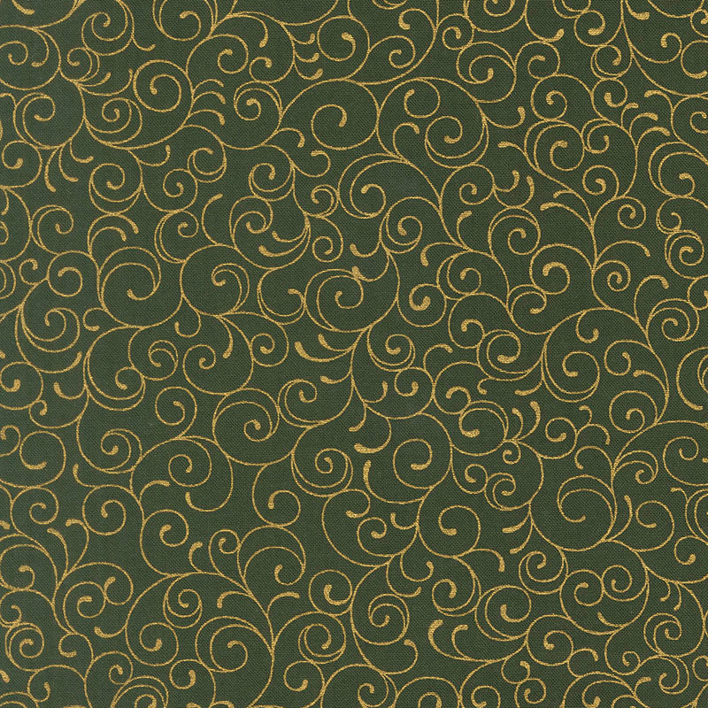 Merry Manor Metallic by Moda - Evergreen 33865 13M