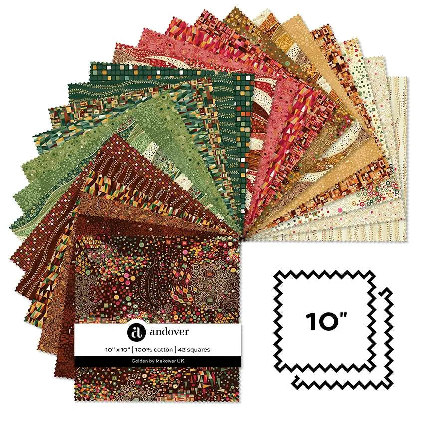 10" Layer Cake -Golden by Makower- 42pcs