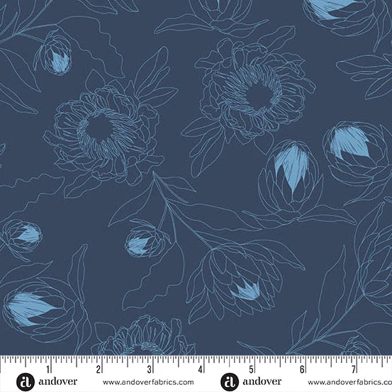 Color Me Whispered by Stephanie Organes Protea Whisper Navy Remnant
