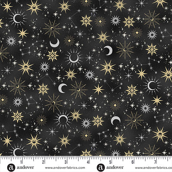 Charmed by Makower Galaxy Black 198-X