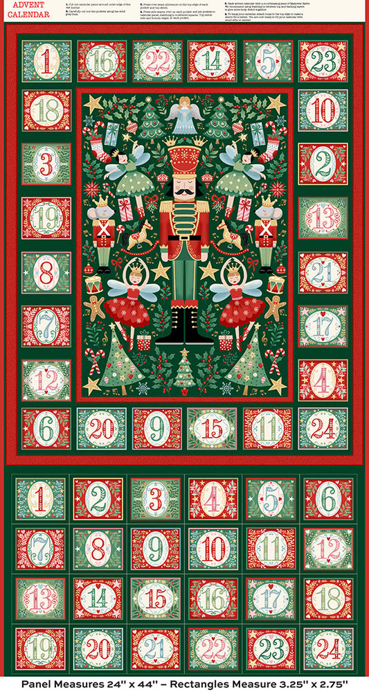 The Nutcracker by Makower Advent Calendar Green 228-G