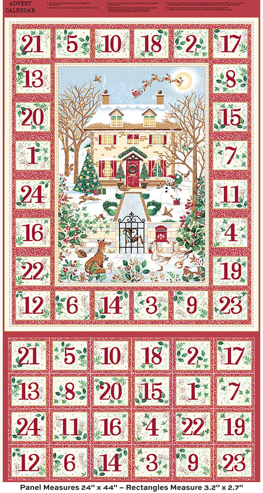 Country Christmas by Makower Advent Calendar Red 238-R