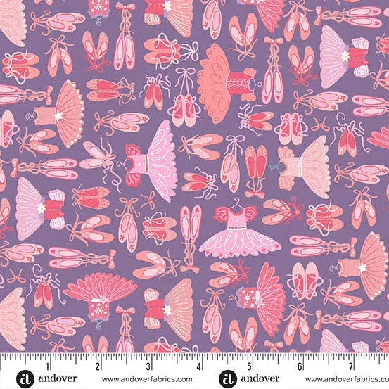 Dance Class by Makower UK Tutus Purple
