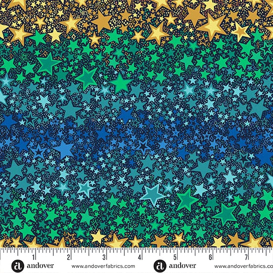Orbit by Makower UK Ombre Star Blue