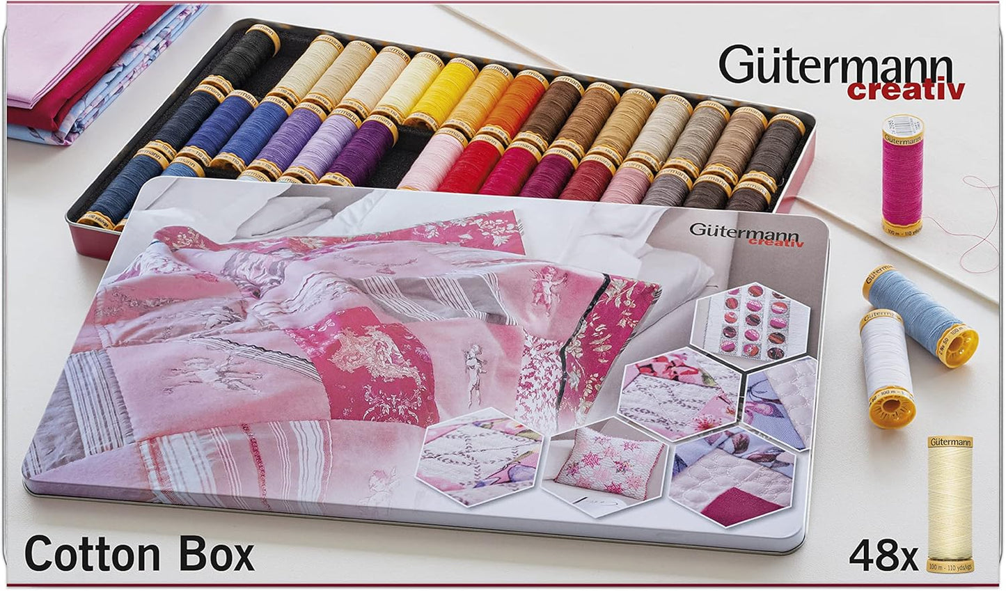 Gutermann Creativ Cotton Box - 48 50wt cotton threads