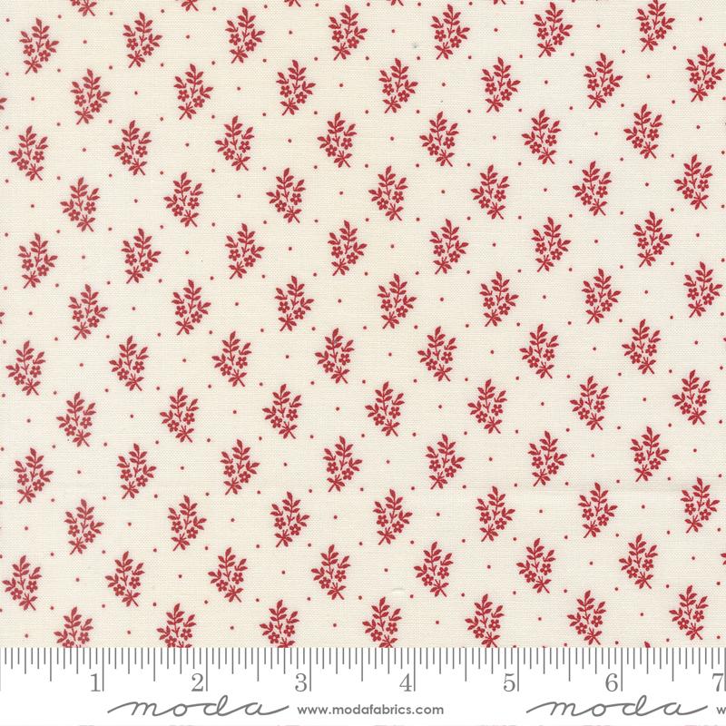 American Gatherings 111 by Primitive Gatherings for Moda - Crimson Flower Sprig 49327 23