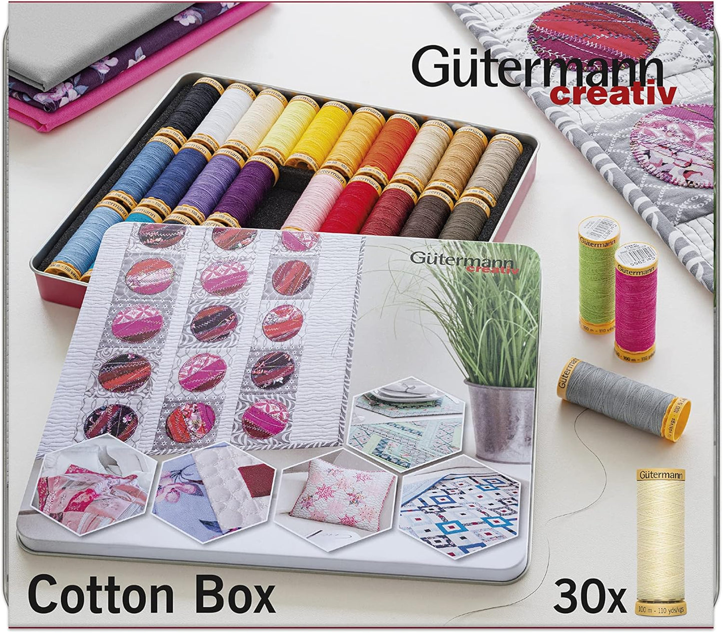 Gutermann Creativ Cotton Box - 30 50wt cotton threads