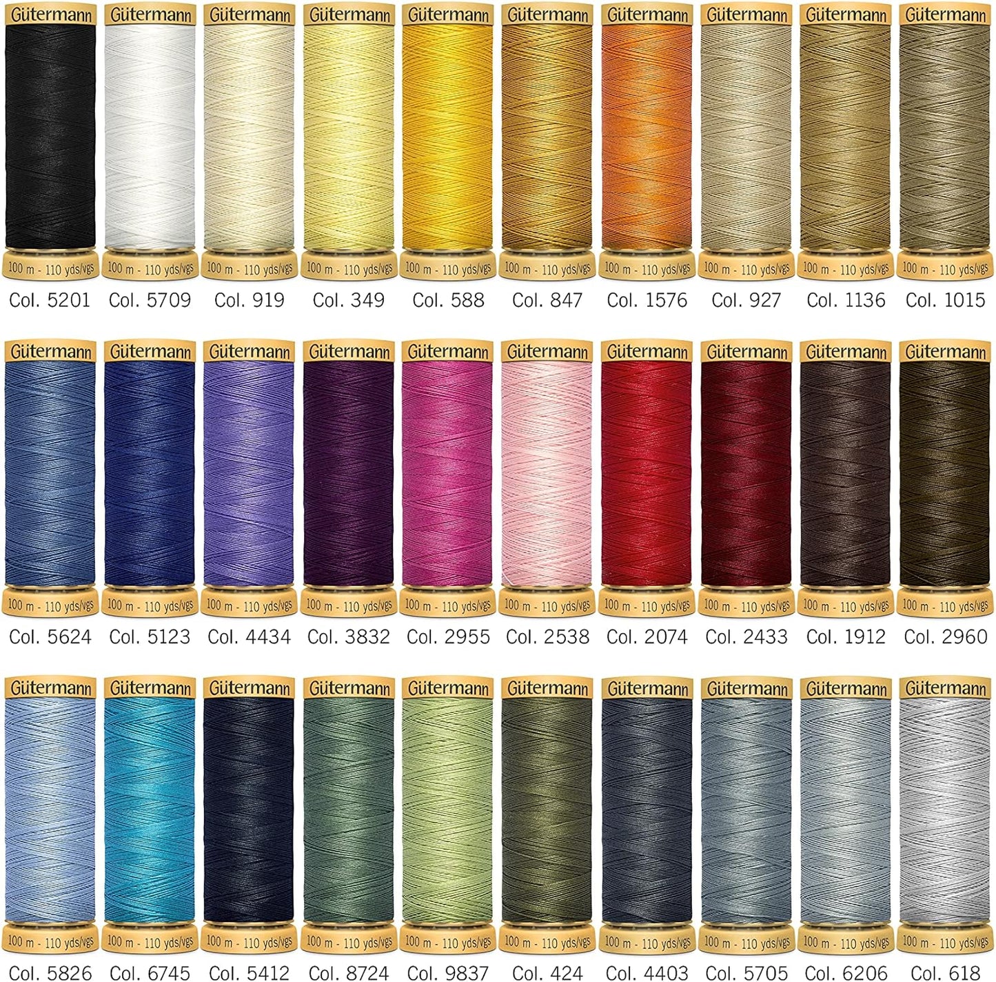 Gutermann Creativ Cotton Box - 30 50wt cotton threads