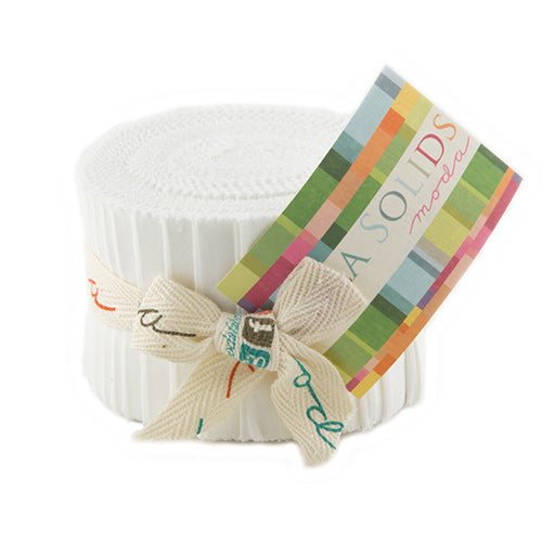 Junior Jelly Roll - Bella Solids by Moda - White