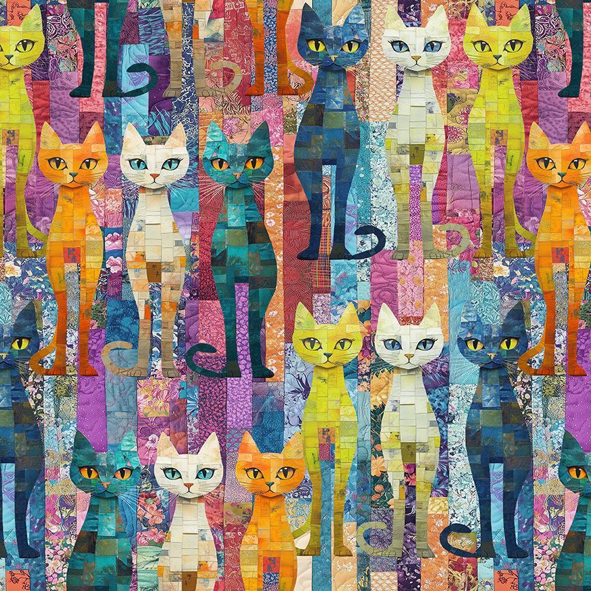 QUILT CATS by Timeless Treasures - Packed Cats