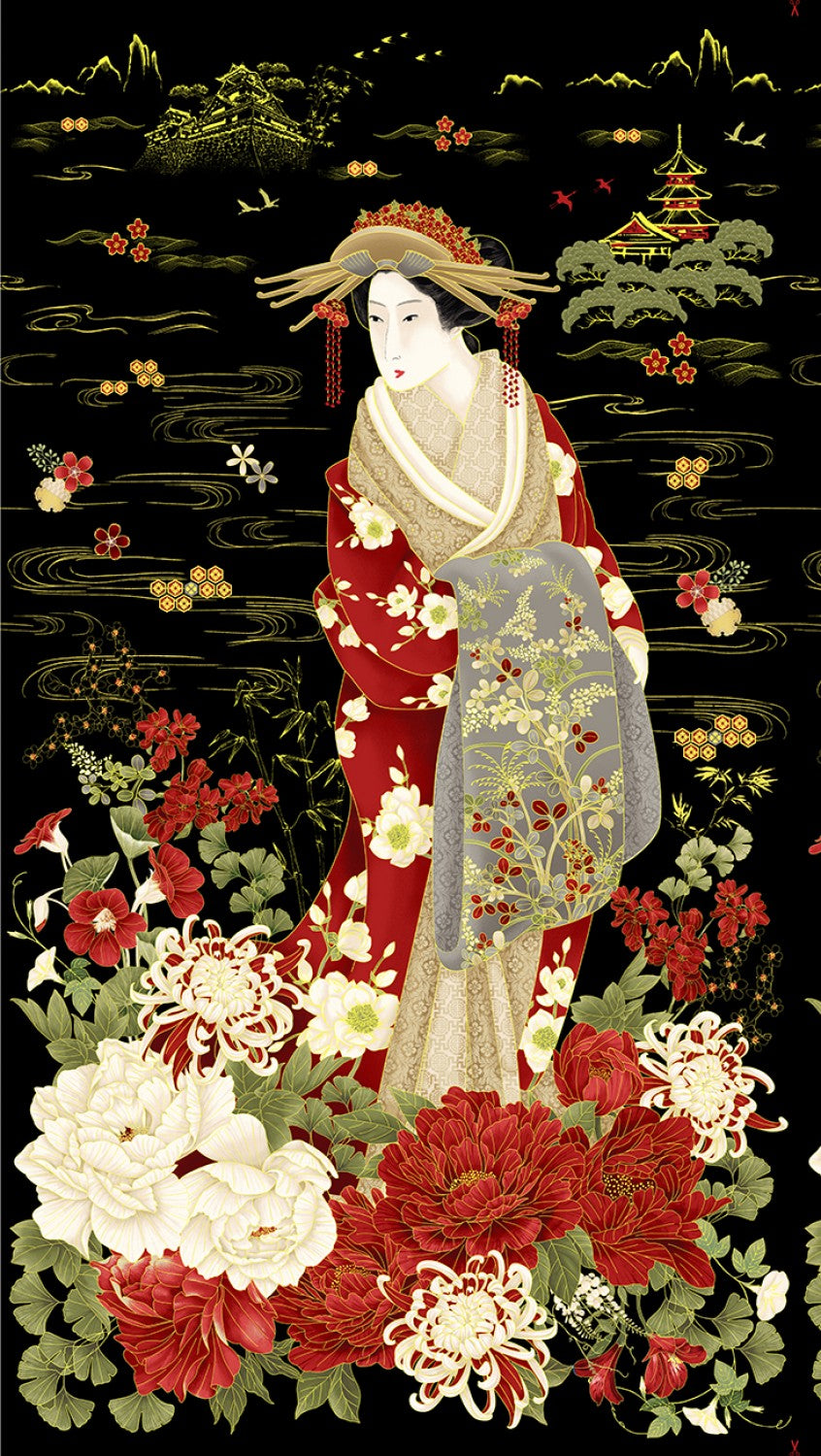 Panel - Kyoto Garden by Chong-A Hwang for Timeless Treasures
