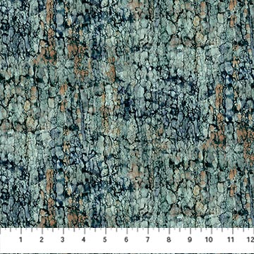 Lone Wolf by Deborah Edwards and Melanie Samra for Northcott Fabrics Blue Bark Texture