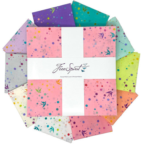 10" Charm True Colors Fairy Dust by Tula Pink for Free Spirit 42pcs