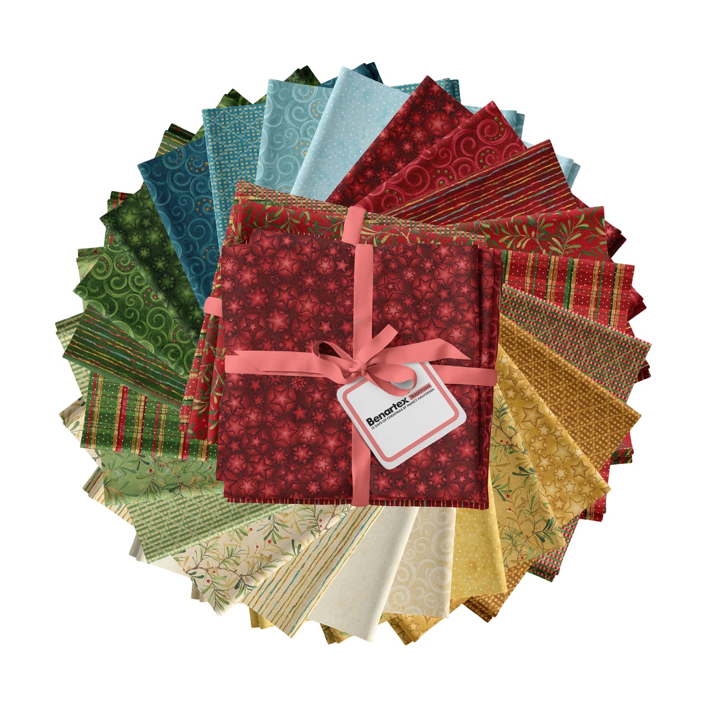 Fat Quarter Bundle - 12 Days of Christmas by Nancy Halvorsen for Benartex - 24 pieces