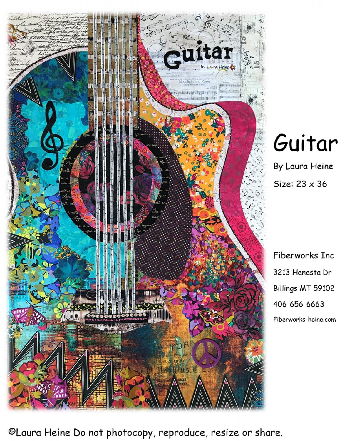 Guitar - a collage pattern by Laura Heine