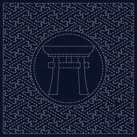 Sashiko Sampler Tori-1 HFNP22BL-02A Blue