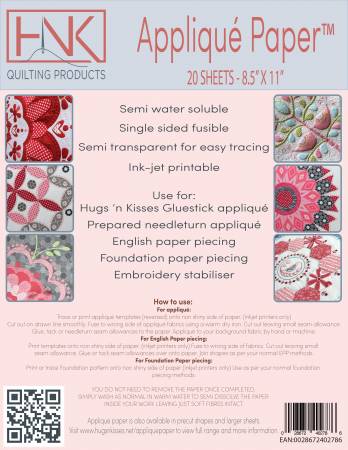 Applique Paper - From Hugs 'n Kisses By Helen Stubbings