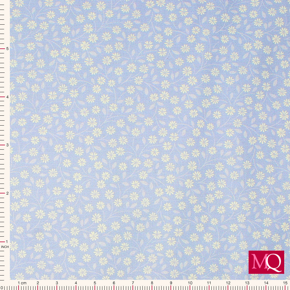 Forever Blooms by Cassandra Connolly for Lewis and Irene - Interlaced Blooms Blue CC65.2