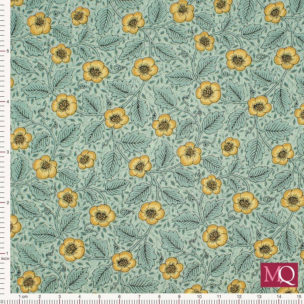 Morris Manor - by Barbara Brackman for Moda -Sky