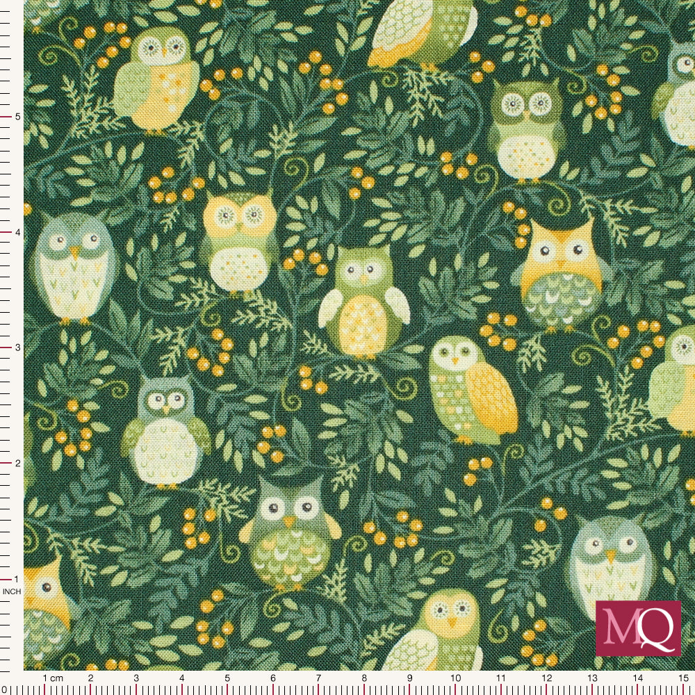 Hello Autumn by Makower -Owls Green