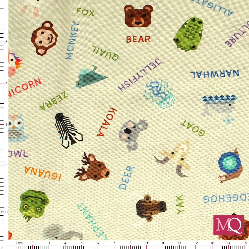 Animal Alphabet - Animal Names on Cream by Lewis and Irene