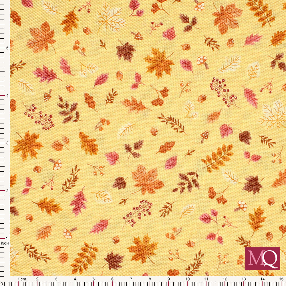 Hello Autumn by Makower - Foliage Yellow