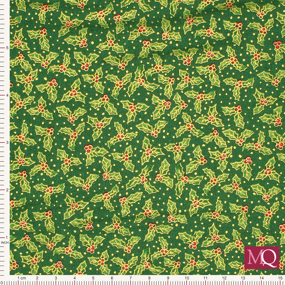 Jolly by Makower -Holly Berry 123/G Green