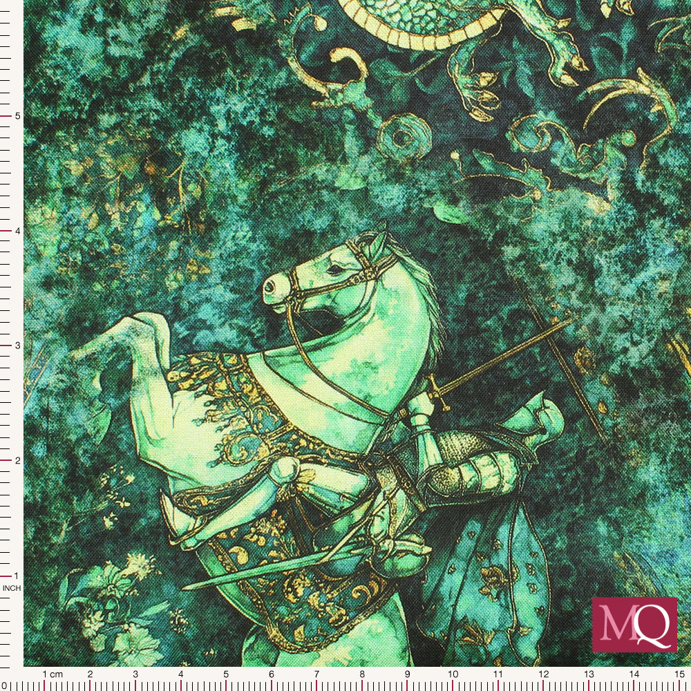 Folklore by QT Fabrics Medieval Vignettes - Lagoon