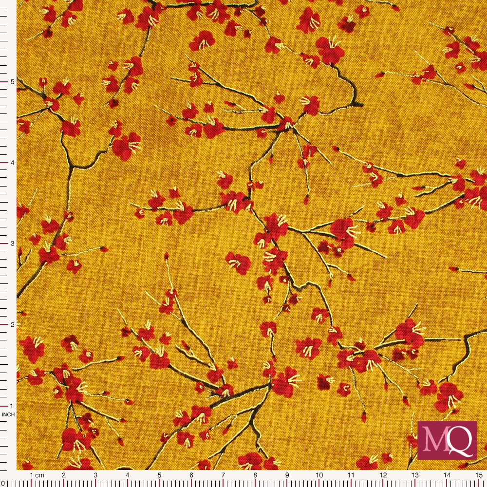 Lotus Garden by Chong-a-Hwang for Timeless Treasures - Gold