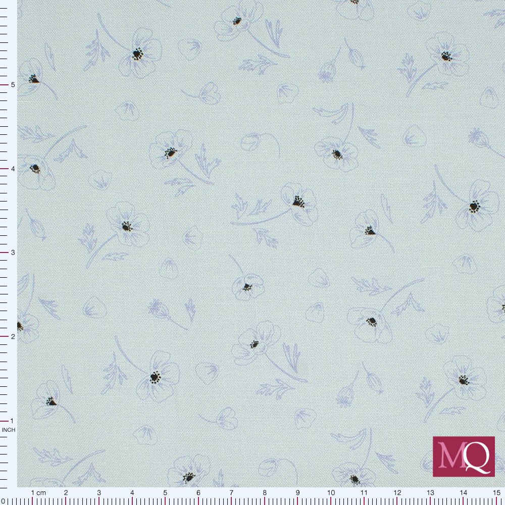 Forever Blooms by Cassandra Connolly for Lewis and Irene - Ephemeral Beauty Pale Blue CC63.1