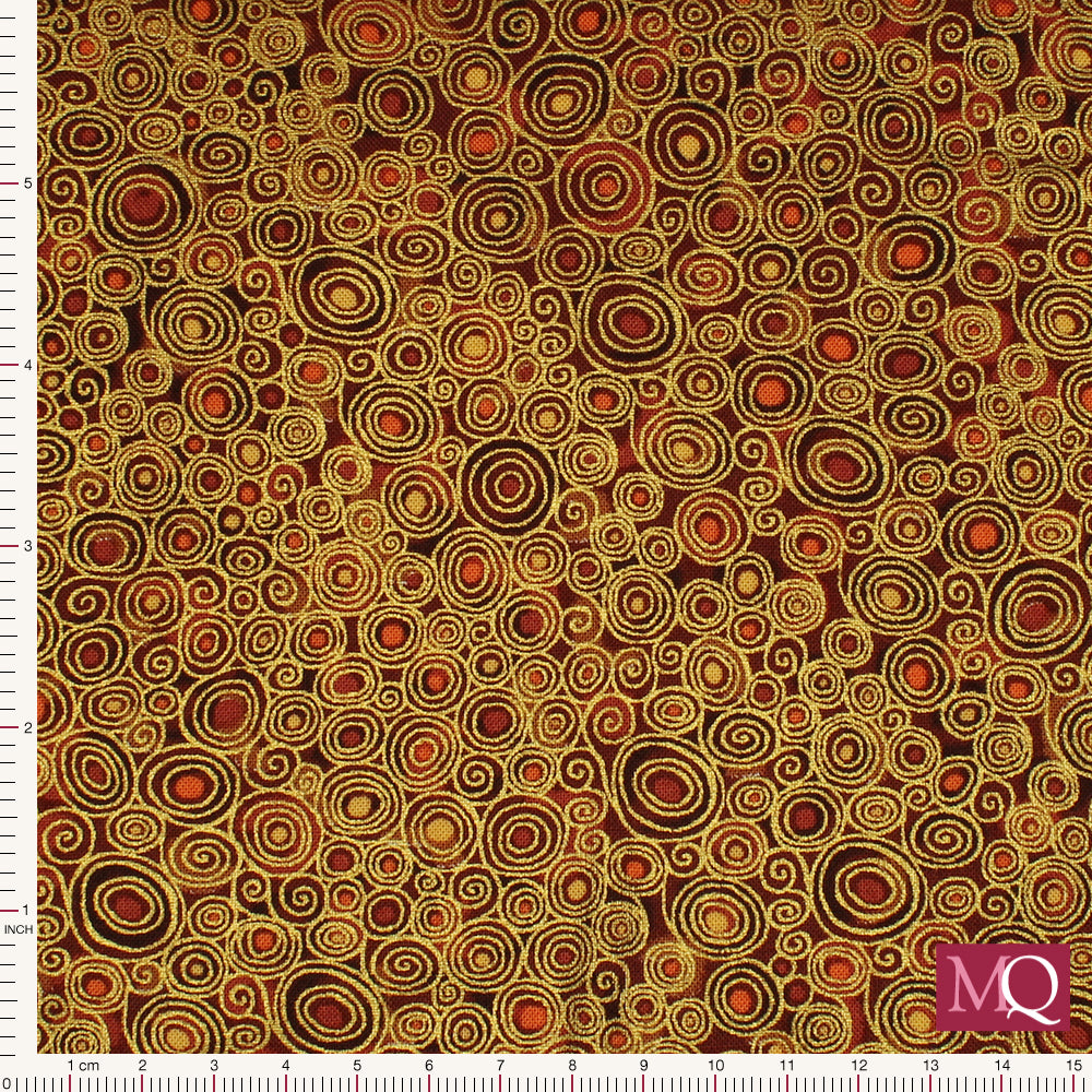 Golden Scroll by Makower -Brown