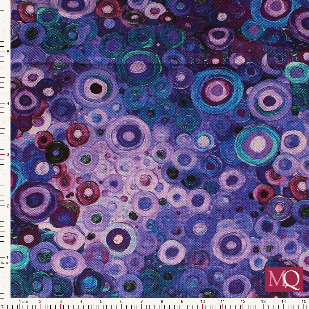 Fleur by Timeless Treasures Painted Circle - Geo - Lavender