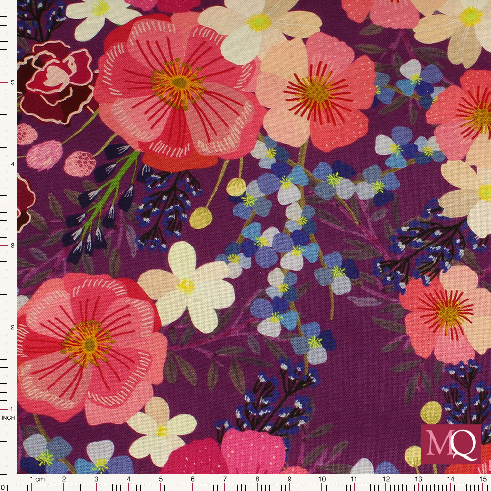 Floral Fiesta by MiaCharro for Free Spirit - Petal Parade Purple