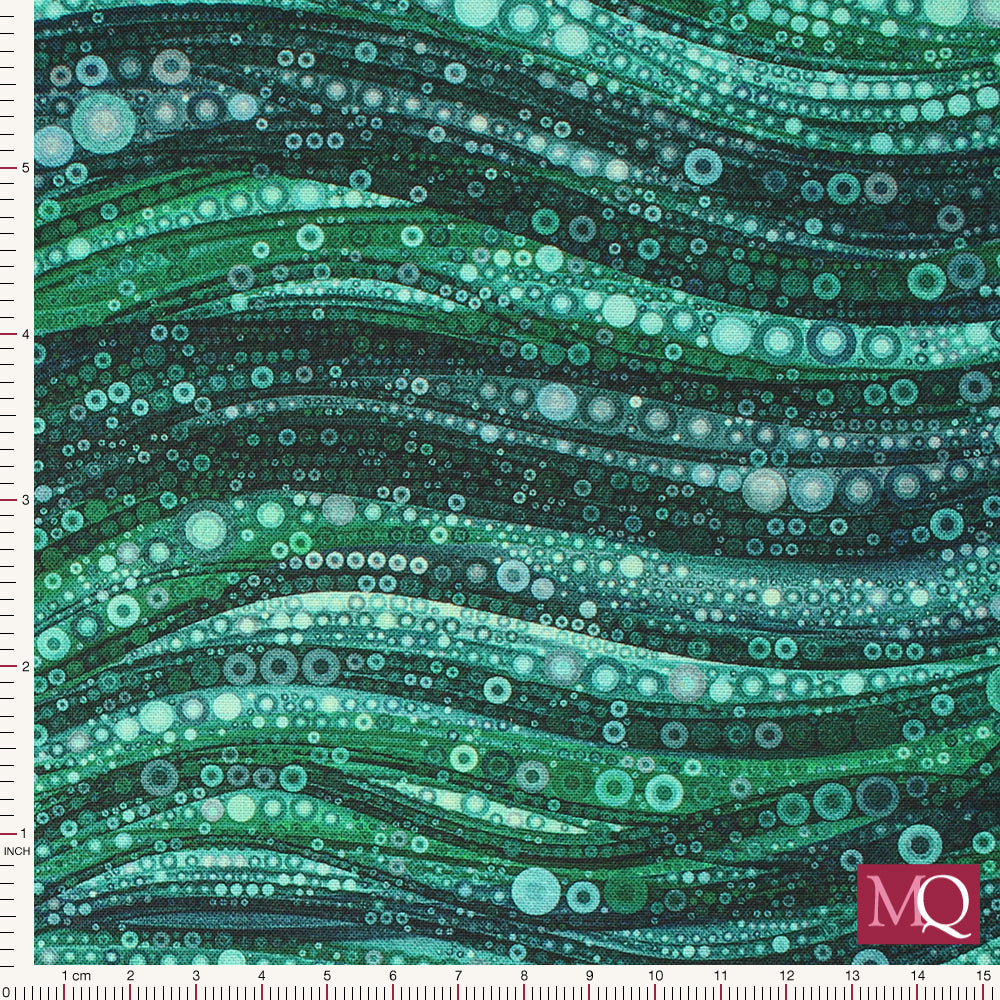 Gigi in the Garden Collection - Abstract Circles by Camelot Fabrics - Teal 16240105-01