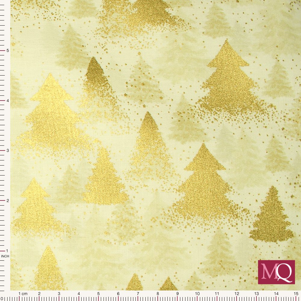 Holiday by Timeless Treasures - Golden Christmas tree Cream