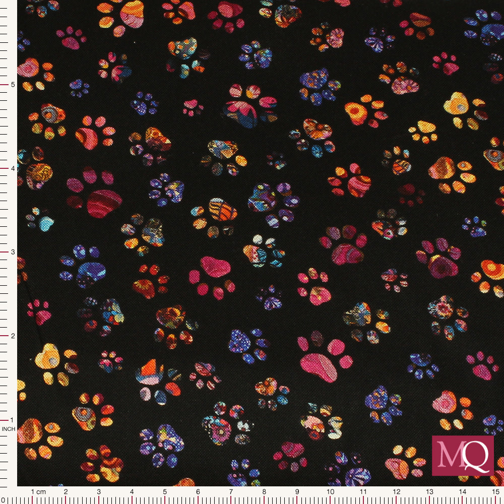 Calico Cat by Timeless Treasures - Floral Paw Prints
