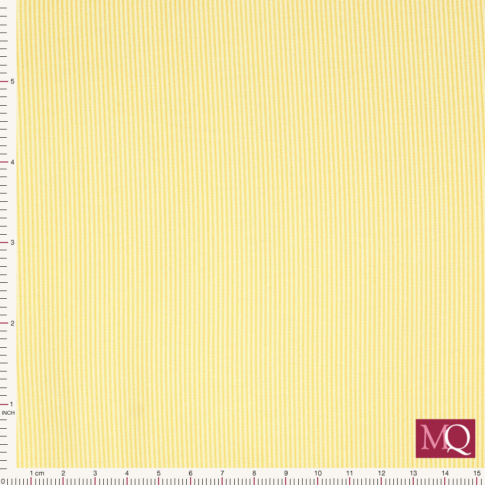 Petite Fleur by Makower - Pinstripe Yellow